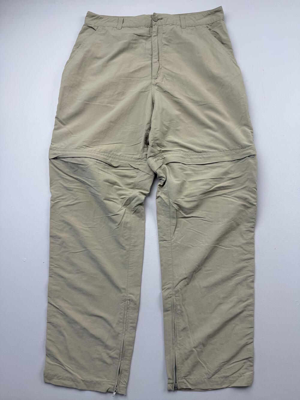 Royal Robbins Pants Womens 12 Beige Microfiber Convertible Zip Off Hiking Travel